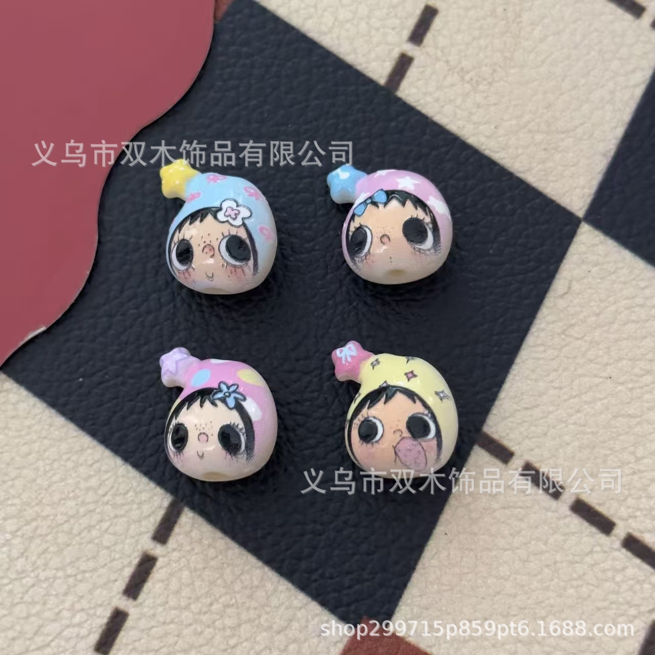 Phone Accessories Chain - 10개 프린트된 릴리프 별 모양 모자