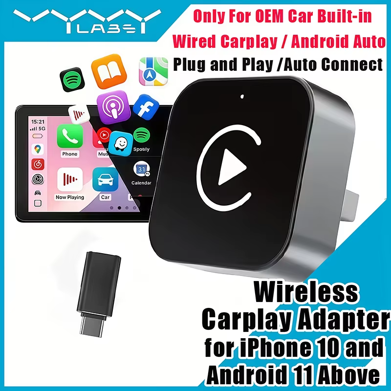 Quality Phone Accessories - 2-in-1 무선 CarPlay 어댑터 플러그 앤