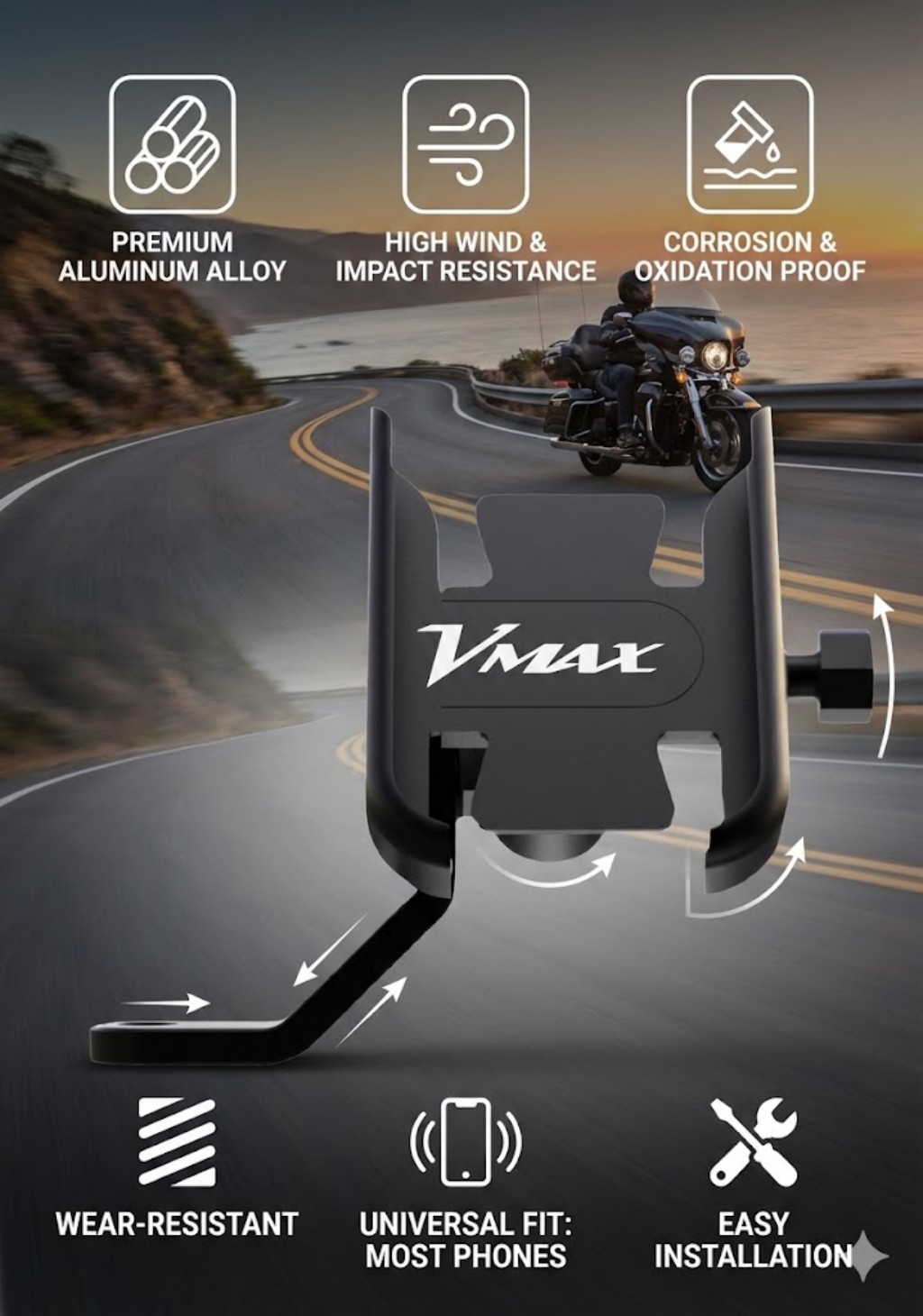 Quality Phone Accessories - 오토바이 전화 홀더 액세서리 YAMAHA VMAX