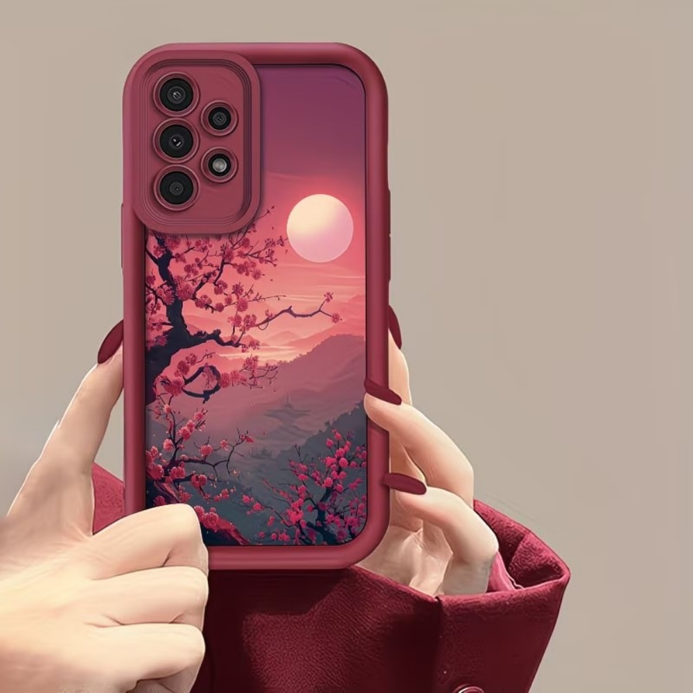 선셋 마운틴 피크 낙하 방지 레드 폰 케이스 삼성 갤럭 - Phone Accessories Red 리뷰 및 가격
