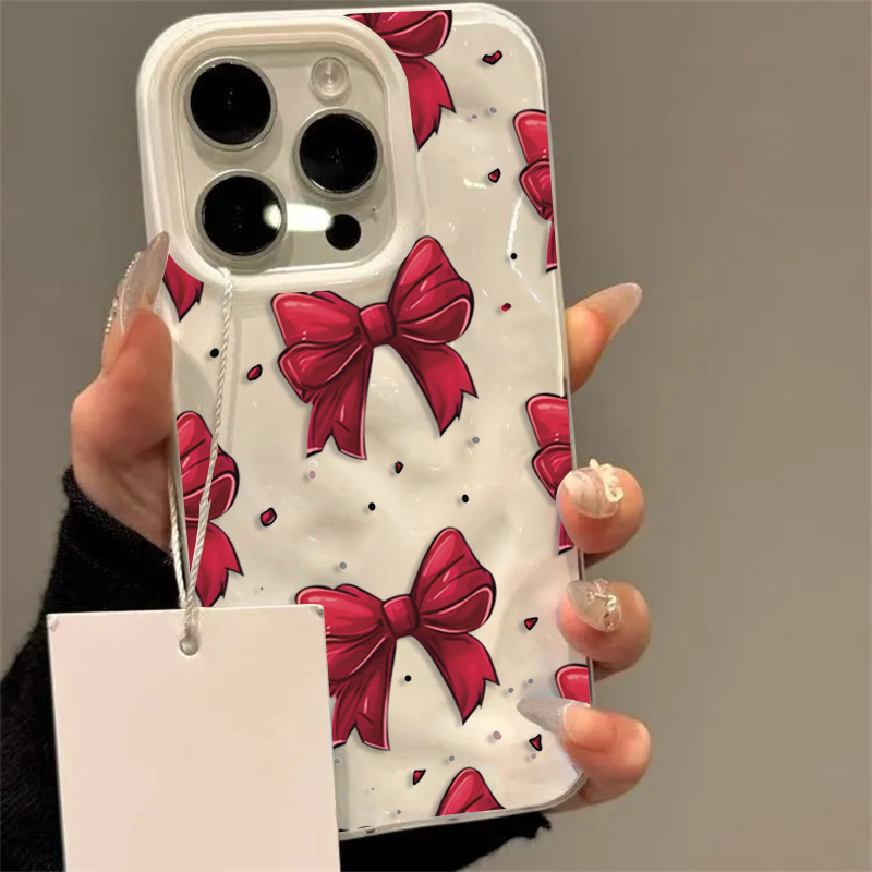 화이트 레드 리본 패턴 아이폰 11 12 13 14 1 - Phone Accessories Red 리뷰 및 가격