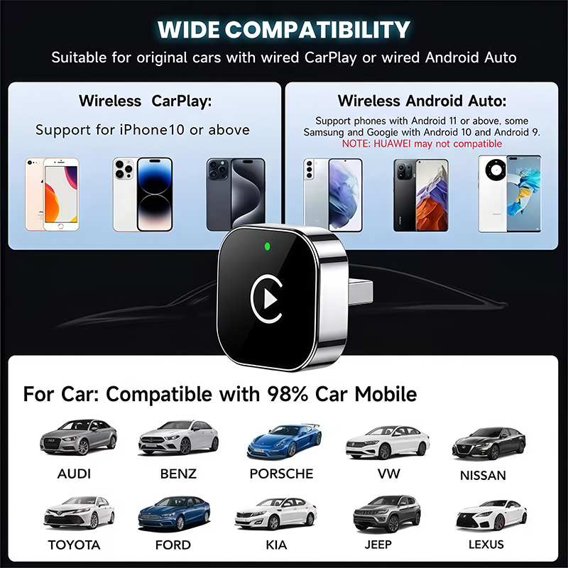 2-in-1 무선 CarPlay 어댑터 플러그 앤 플레 - Quality Phone Accessories 리뷰 및 가격