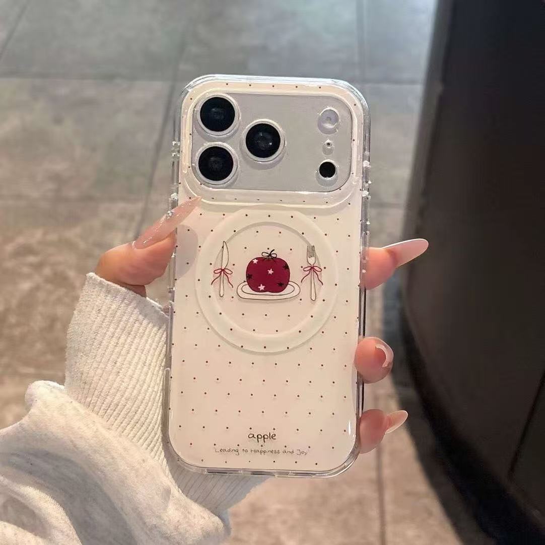 빈티지 레드 애플 폰 마그네틱 그립 접이식 에어백 브래 - Phone Accessories Red 리뷰 및 가격