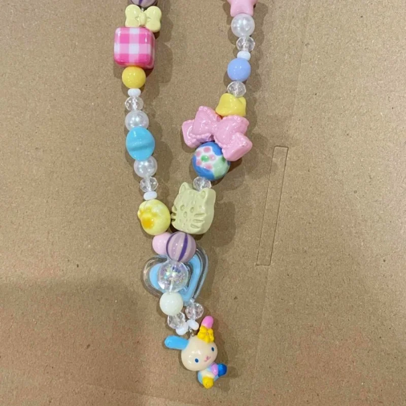 만화 우사하나 다채로운 비즈 폰 참 학생 가방 지퍼 키 - Phone Accessories Chain 리뷰 및 가격