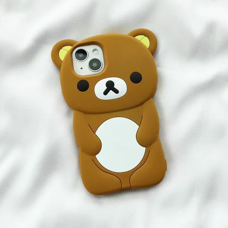 릴라쿠마 실리콘 폰 케이스 귀여운 만화 캐릭터 풀 바디 - Quality Phone Accessories 리뷰 및 가격