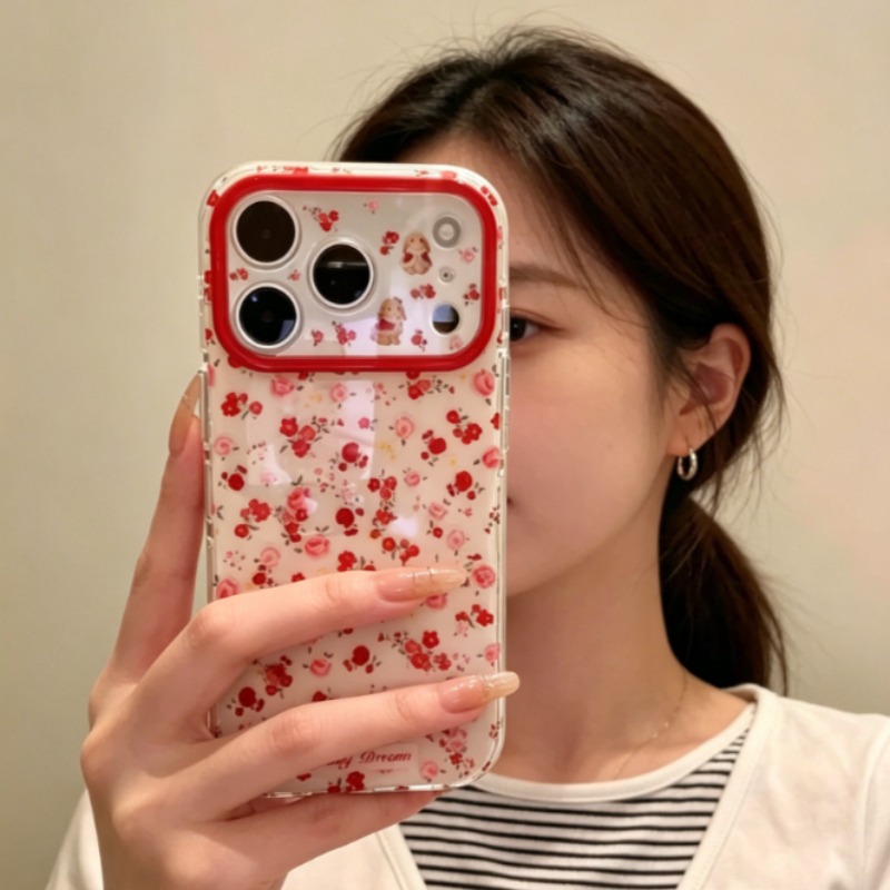 사랑스러운 만화 빨간 꽃무늬 아이폰 케이스 (아이폰 1 - Phone Accessories Red 리뷰 및 가격