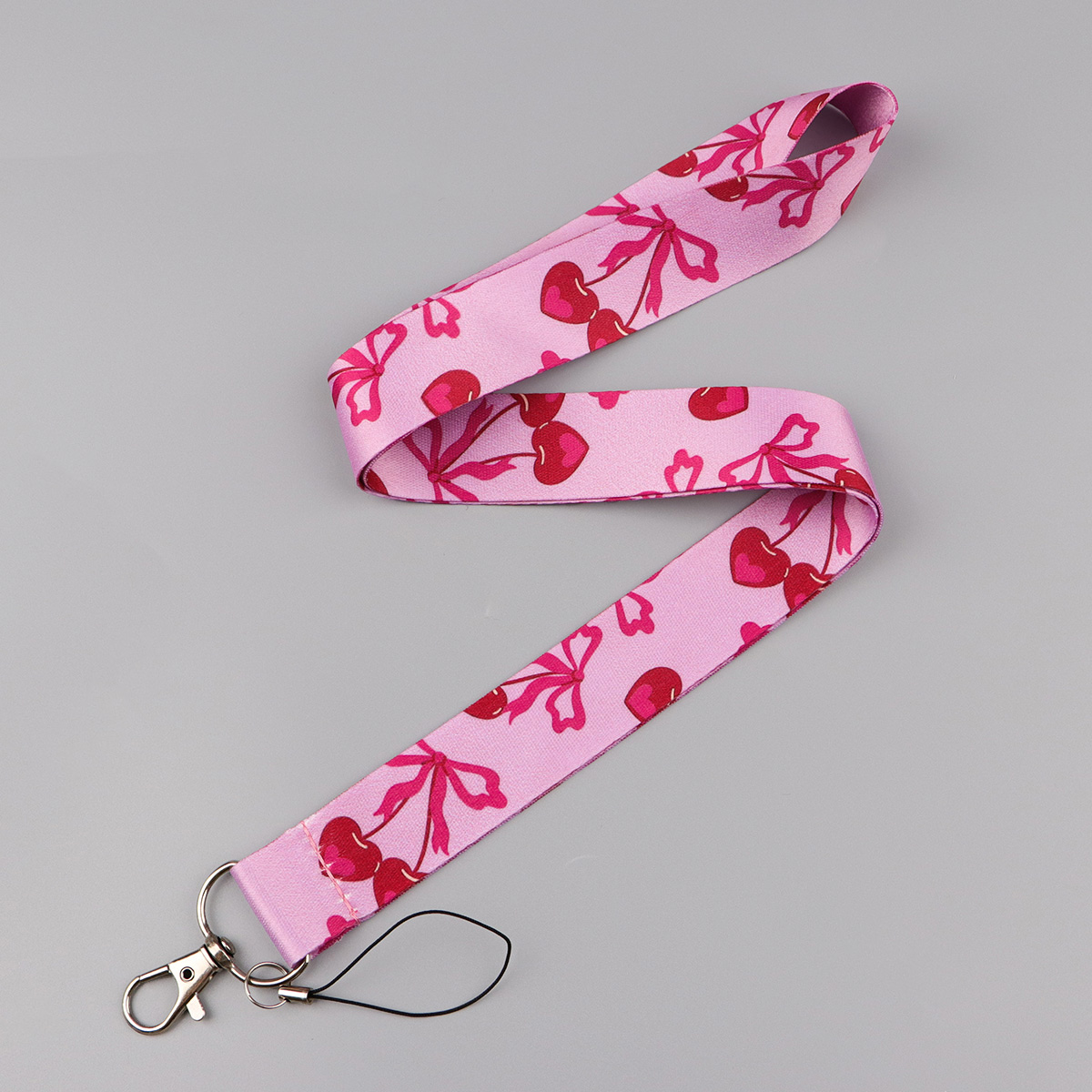 트렌디 핑크 체리 끈 키체인 빈티지 레드 포피 리본 행 - Phone Accessories Red 리뷰 및 가격